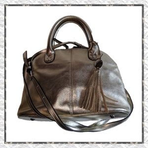 Tignanello Metallic Leather Dome Crossbody Handbag